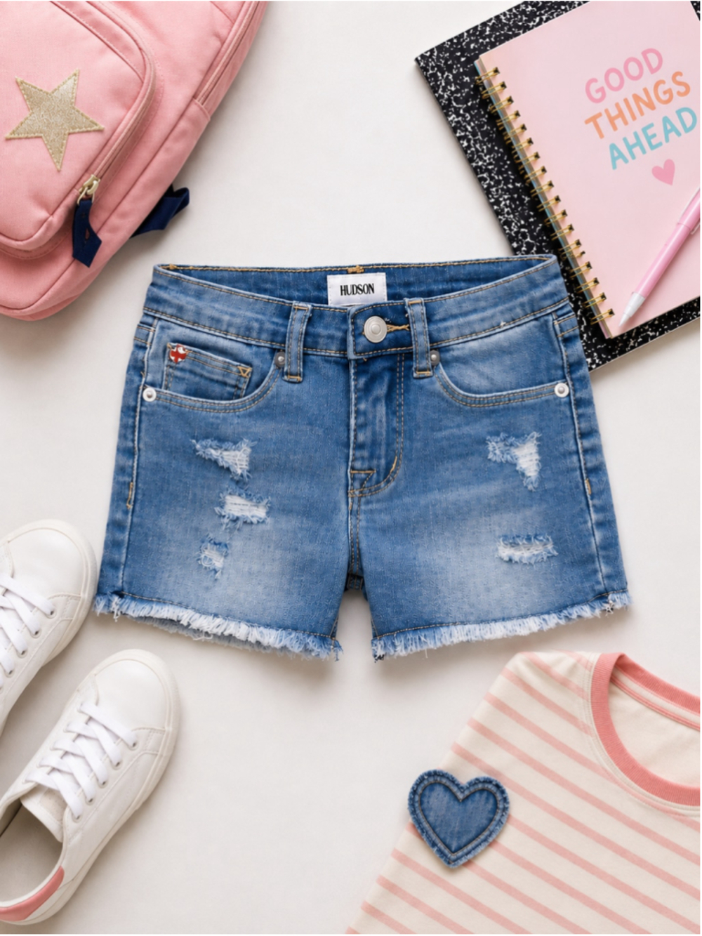 Hudson Markie Denim Shorts Girls Size 4 Light Wash